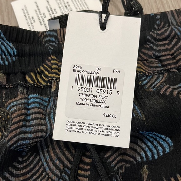 NWT Coach Jax Chiffon Midi Skirt - Picture 2 of 3